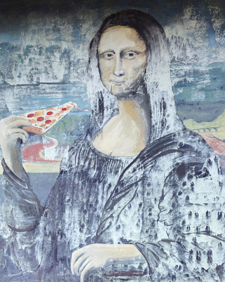 Mona Lisa Mangia Pizza